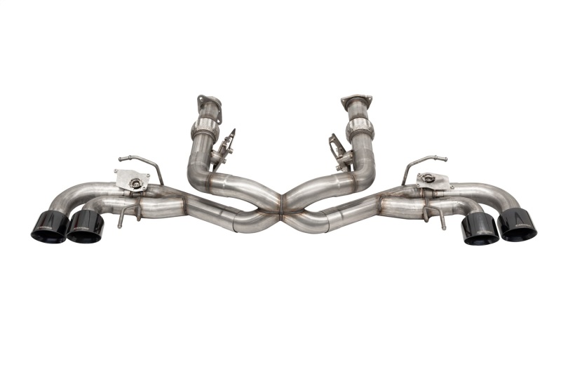 Corsa 2020-2025 Corvette C8 3in Valved Cat-Back 4.5in Blk Quad Tips - Fits Factory NPP Exhaust - 21105BLK