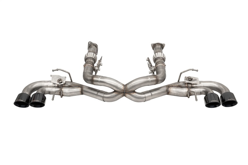 Corsa 2020-2025 Corvette C8 3in Valved Cat-Back 4.5in Blk Quad Tips - Fits Factory NPP Exhaust w/AFM - 21106BLK