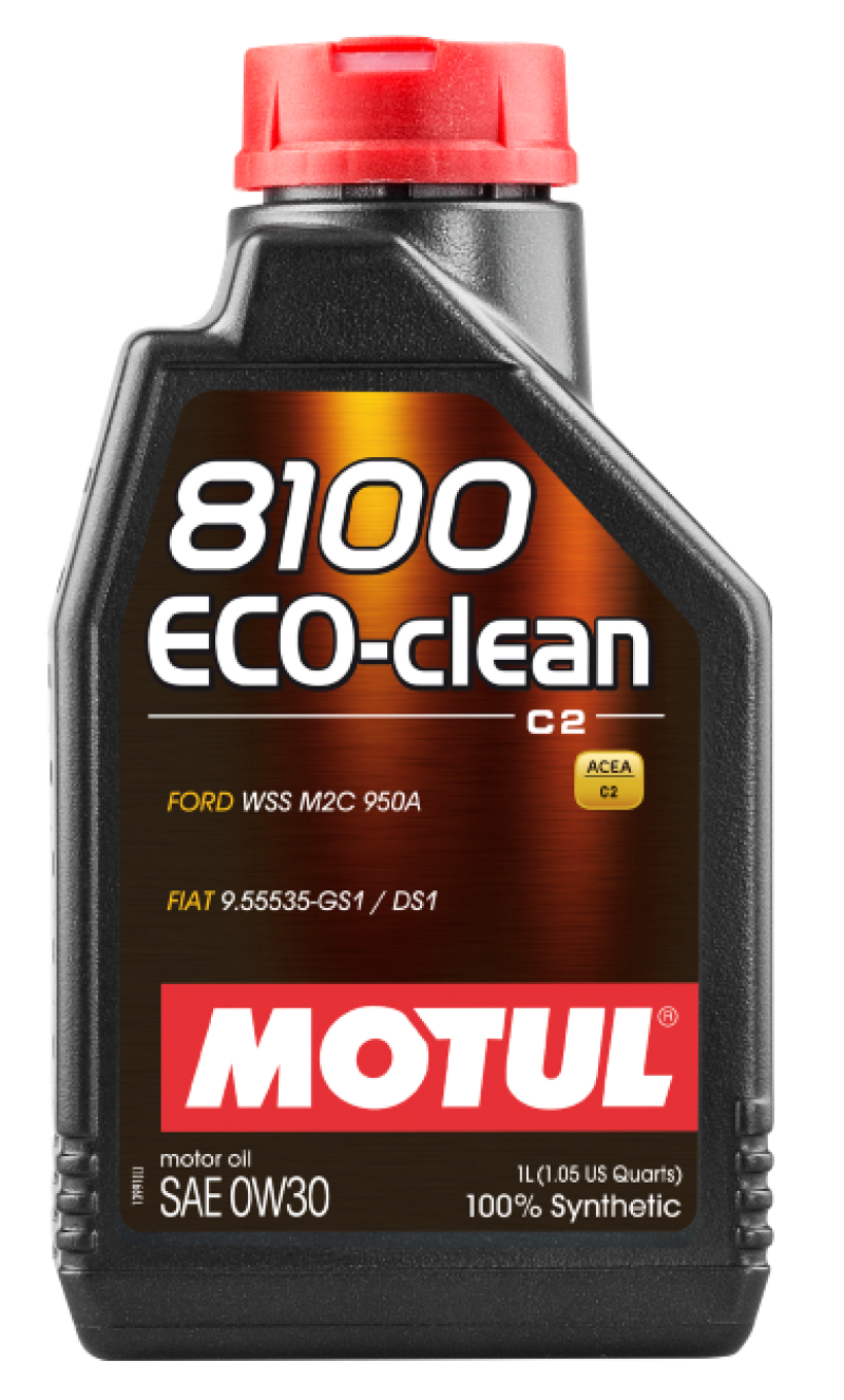 Motul 1L Synthetic Engine Oil 8100 Eco-Clean 0W30 12X1L - C2/API SM/ST.JLR 03.5007 - 1L - 102888