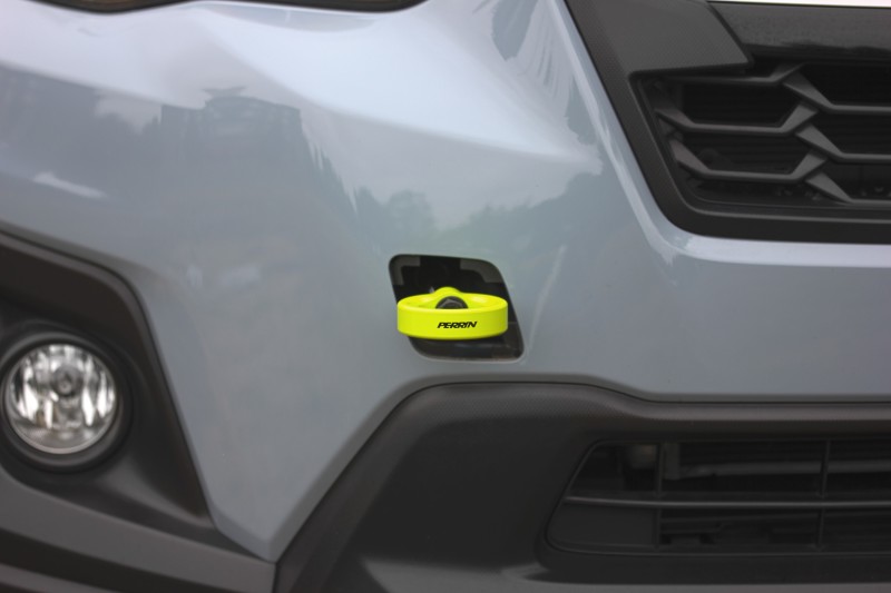 PERRIN 22-25 Subaru WRX / 18-23 Crosstrek / 20-25 OBXT Tow Hook Kit (Front) - Neon Yellow - PSP-BDY-237NY