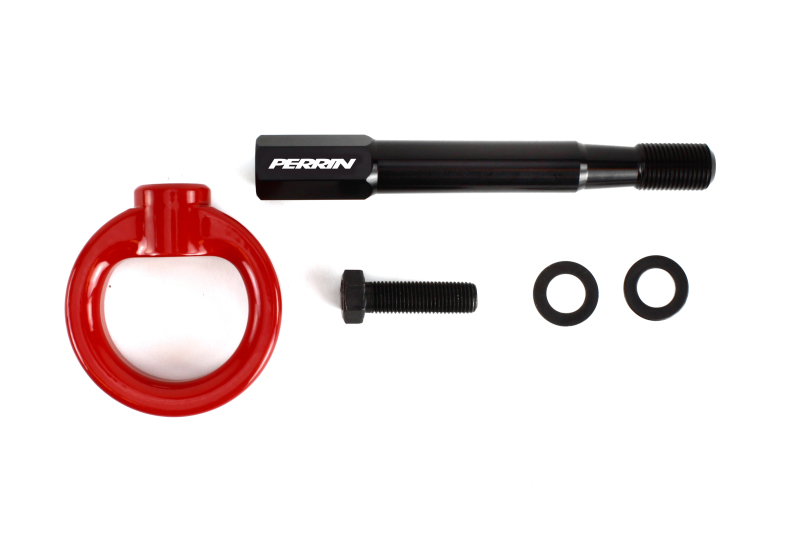 Perrin 08-14 Subaru WRX/STI Hatchback Tow Hook Kit (Rear) - Red - PSP-BDY-250RD