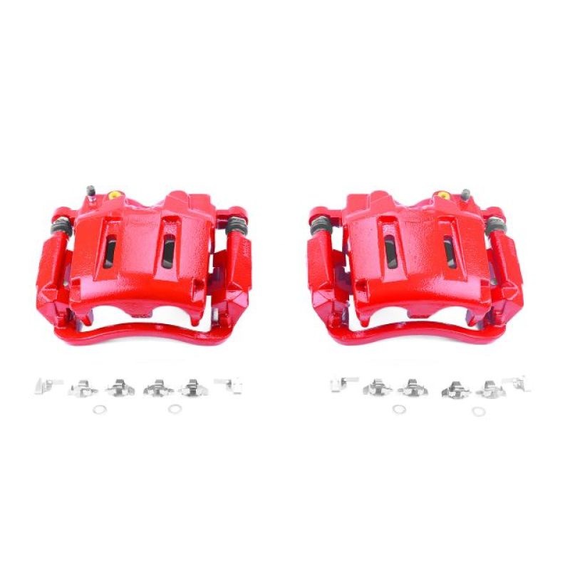 Power Stop 05-12 Ford F-250 Super Duty Front Red Calipers w/Brackets - Pair - S5022