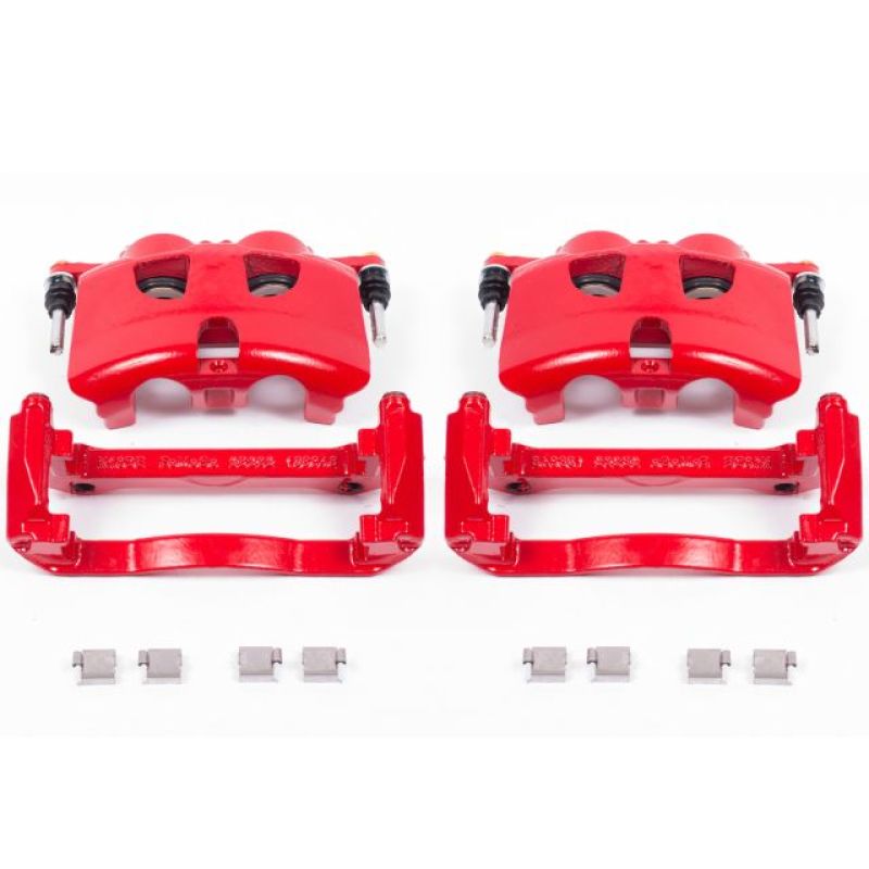 Power Stop 12-19 Ford F-150 Front Red Calipers w/Brackets - Pair - S5404