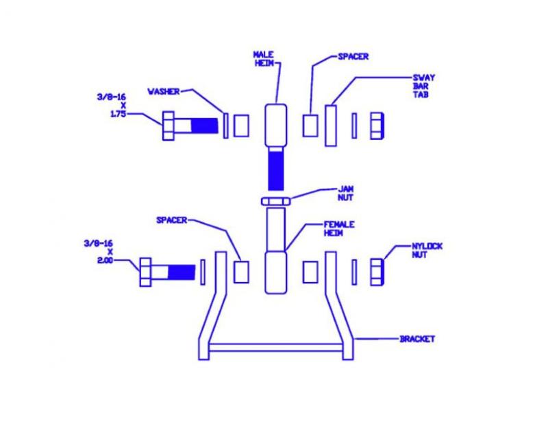 Progress Tech 01-05 Honda Civic Rear Sway Bar Adapter Kit - 65.1006