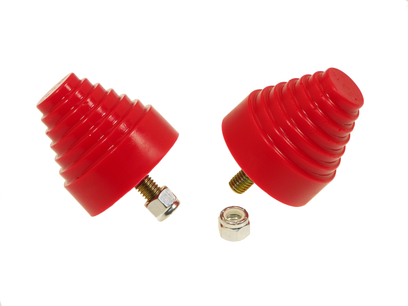 Prothane Universal Bump Stop 2-1/4X2-1/4 Cone w/Stp - Red - 19-1318