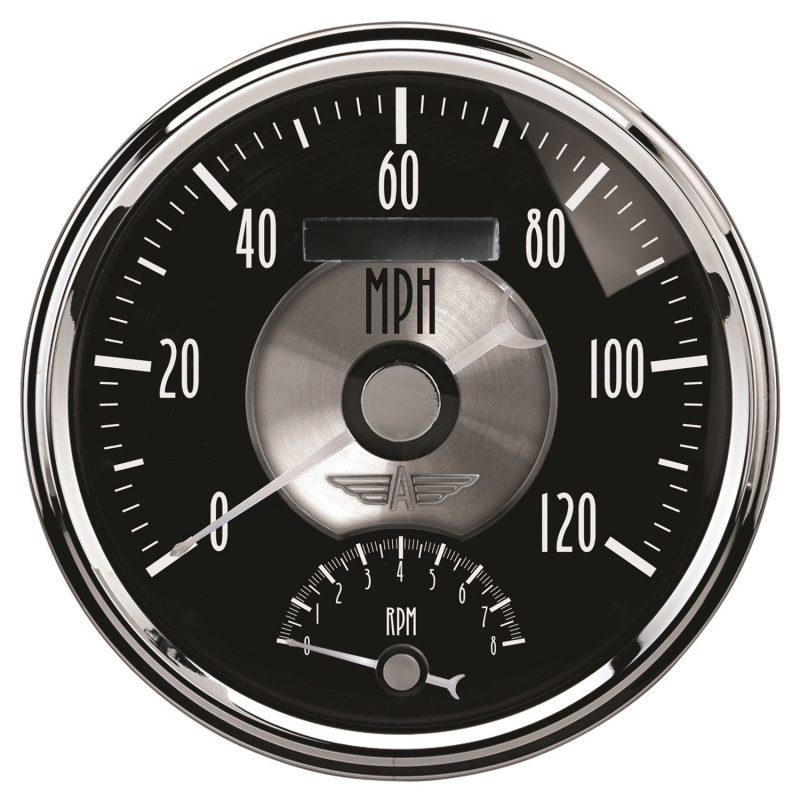 Autometer Prestige Series Black Diamond 5in Gauge Tachometer/Speedometer Combo (120mph 8k RPM) - 2091