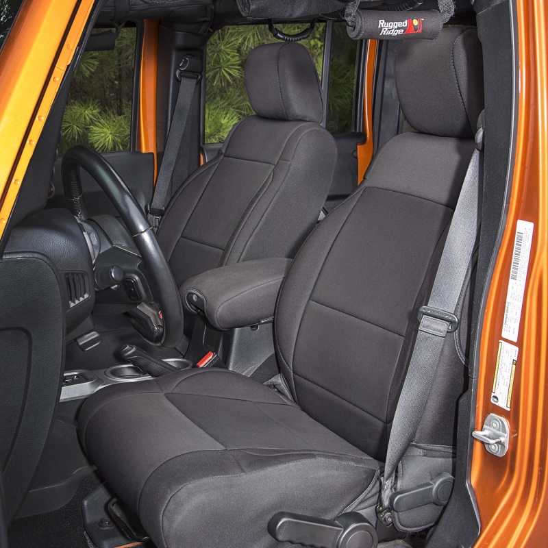 Rugged Ridge Seat Cover Kit Black 11-18 Jeep Wrangler JK 4dr - 13297.01