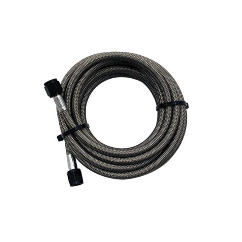 Snow Performance 15ft Braided Stainless Line (Black) w/ -4AN Fittings (NX Version) - SNO-815-BRD