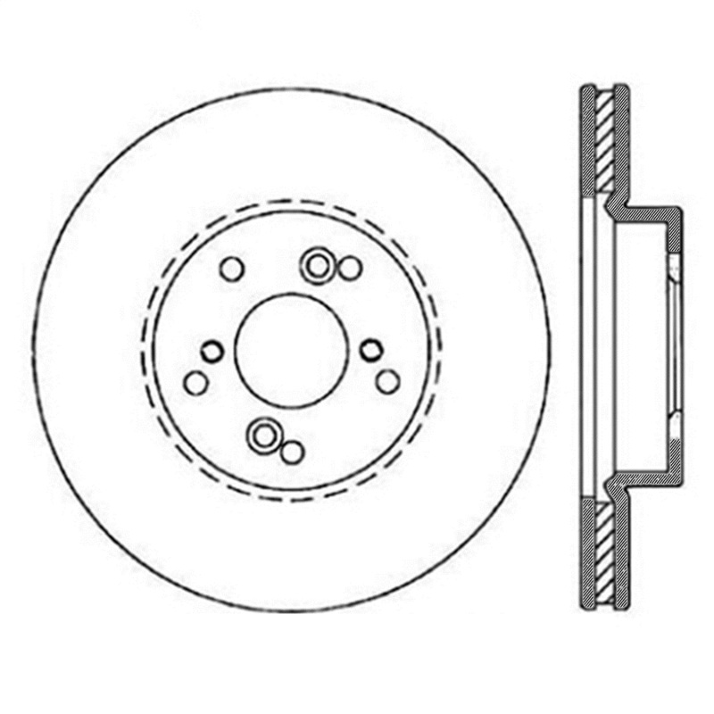 StopTech Power Slot Slotted 99-08 Acura TL (STD Caliper) / 01-03 CL / 04-09 TSX Front Right Rotor - 126.40046SR