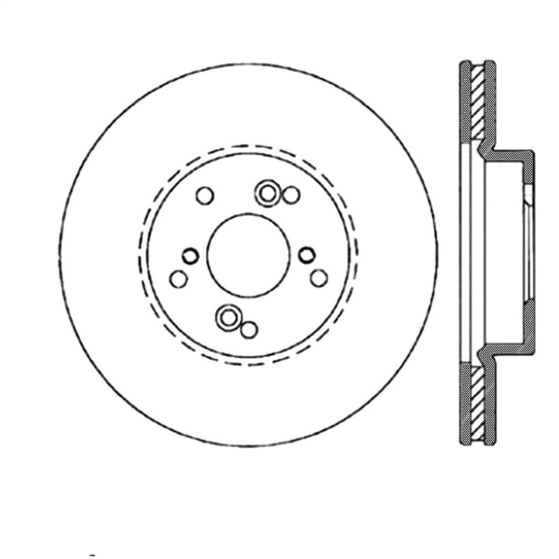 StopTech Power Slot Slotted 99-08 Acura TL (STD Caliper) / 01-03 CL / 04-09 TSX Front Left Rotor - 126.40046SL