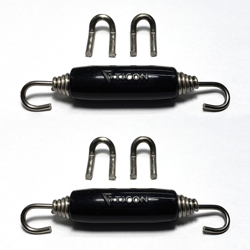 Stainless Bros Spring Tab Kit - 5 Pack SS304 (5 Springs 10 Hooks and 5 Black Silicone Sleeves) - 608-00215-1101