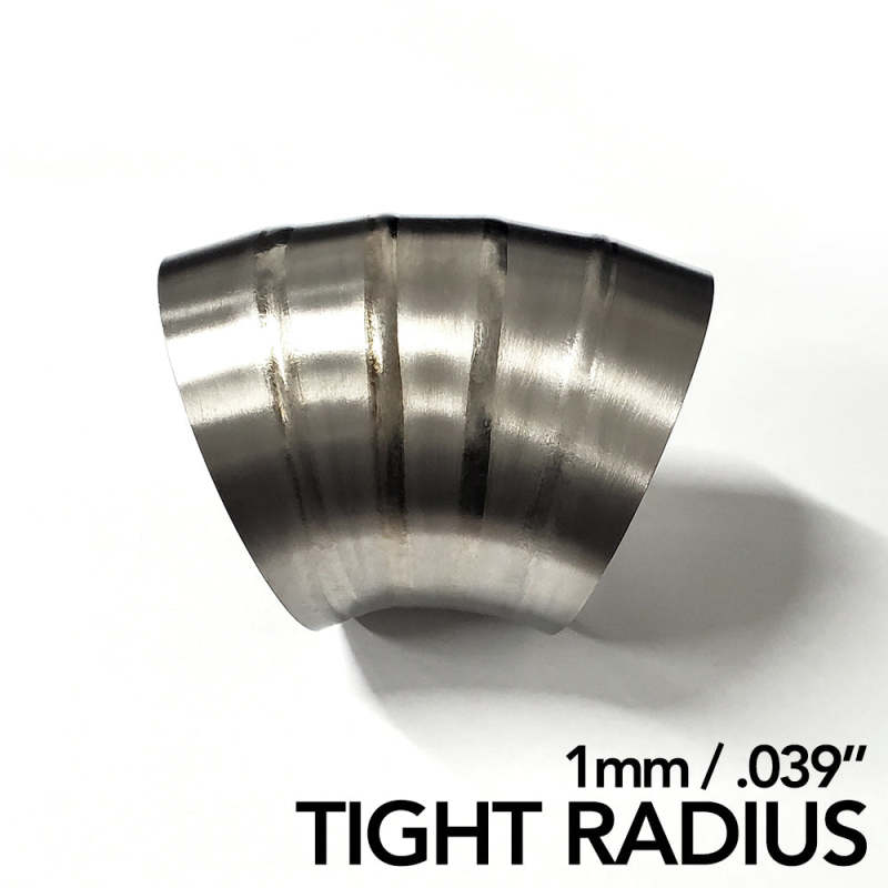 Ticon Industries 2.5in Dia 1.26D Tight Rad 45Deg Bend 1.2mm/.047in Pre Welded Titanium Pie Cut - 5pk - 141-06320-1314
