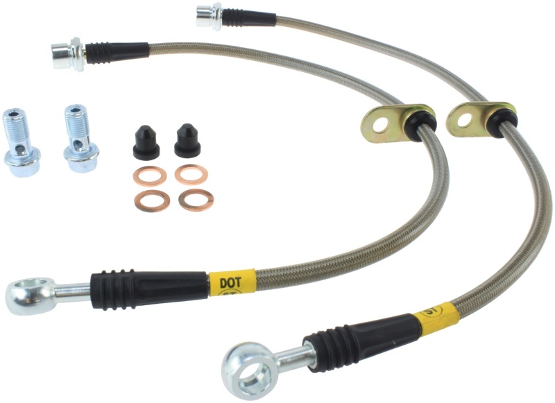 StopTech 02-12 Toyota Camry Coupe/Sedan / 04-08 Solara Front Stainless Steel Brake Lines - 950.44015