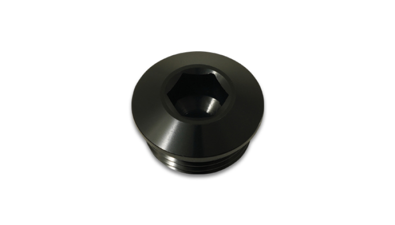 Vibrant Aluminum -16AN ORB Slimline Port Plug w/O-Ring - Anodized Black - 10996