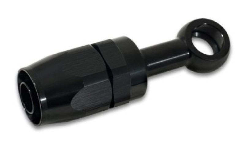 Vibrant -10AN Banjo Hose End Fitting for use with M12 or 7/16in Banjo Bolt - Aluminum Black - 24103