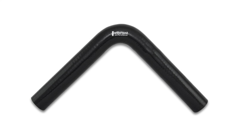 Vibrant 4 Ply Reinforced Silicone Elbow Connector - 1in ID x 8in Leg 90 Deg Elbow (BLACK) - 2918