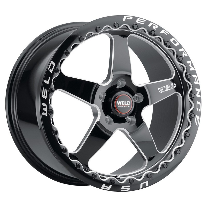 Weld S904 17x11 Ventura Beadlock 5x120.65 ET43 BS7.75 Gloss BLK MIL DIA 78.1 - S90471163P43