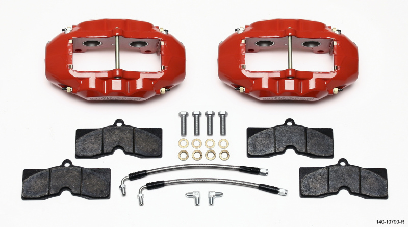 Wilwood D8-4 Rear Caliper Kit Red Corvette C2 / C3 65-82 - 140-10790-R