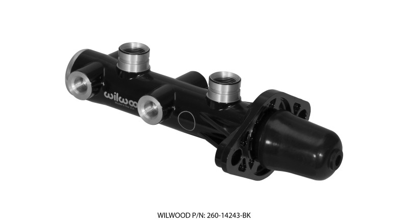 Wilwood Tandem Remote Master Cylinder - 1in Bore Black - 260-14243-BK