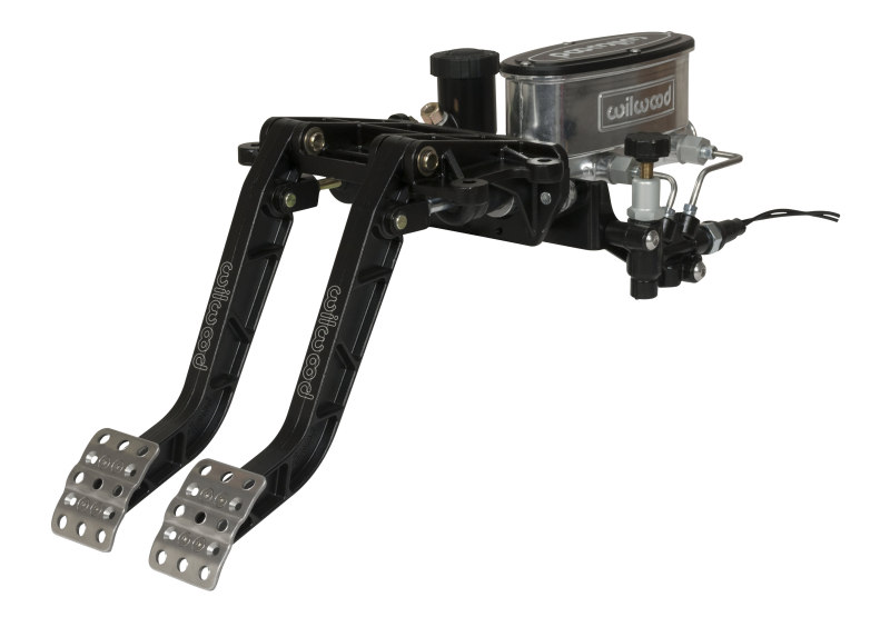 Wilwood Adjustable-Tandem Dual Pedal - Brake / Clutch - Fwd. Swing Mount - 6.25:1 - Black E-Coat - 340-14360