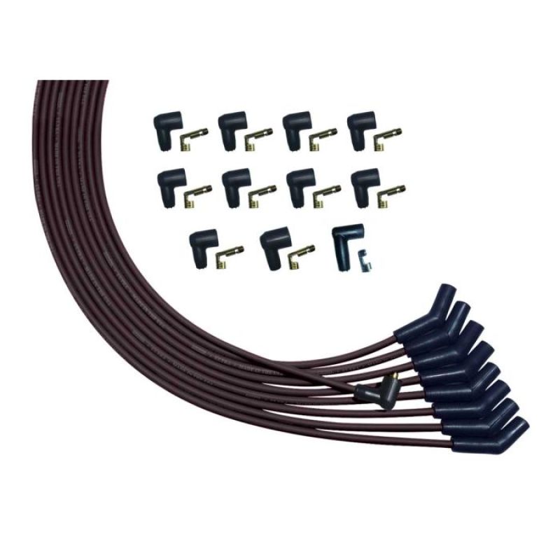 Moroso Universal V8 Unsleeved Non-HEI 135 Deg Plug Boots Ultra Spark Plug Wire Set - Black - 51010