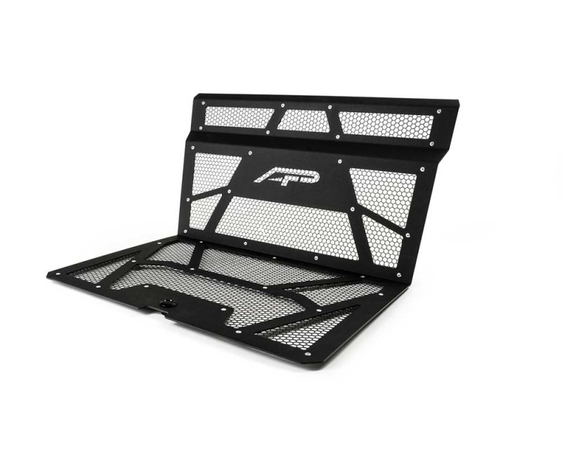 Agency Power 14-18 Polaris RZR XP 1000 / XP Turbo Vented Engine Cover - Matte Black/Gloss Black Mesh - AP-RZR-111-FMB-MGBLK