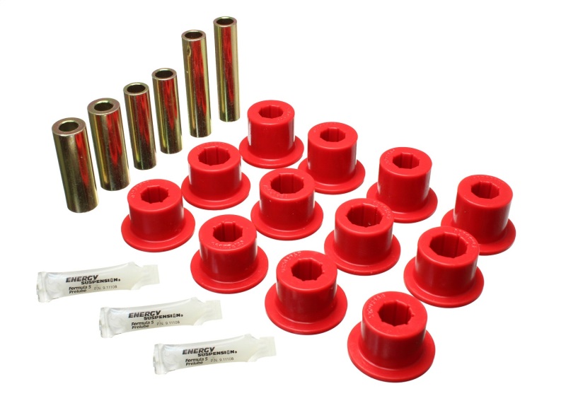 Energy Suspension 07-21 Toyota Tundra Red Rear Leaf Spring Shackle Bushing Set - 8.2117R