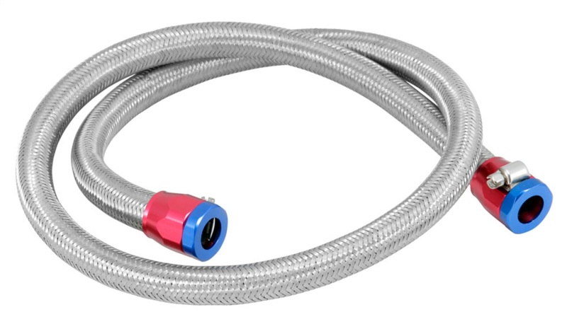 Spectre Stainless Steel Flex Fuel Line 3/8in. ID - 3ft. w/Clamps Red/Blue - 29490