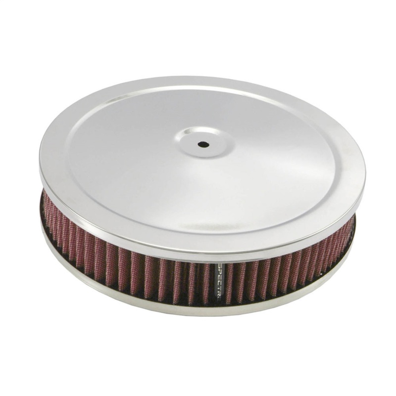 Spectre HPR Round Air Cleaner 9in. X 2in. - Chrome/Red - 47708
