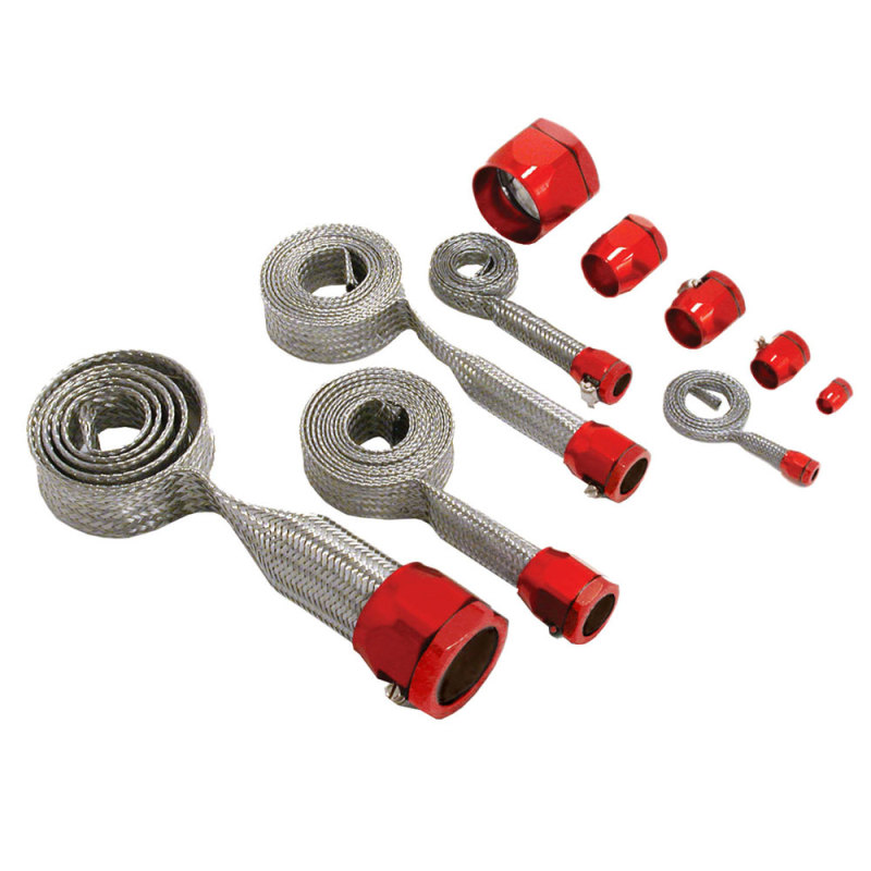 Spectre MagnaBraid 304SS Braided Sleeving Kit - Red End Caps - 7492