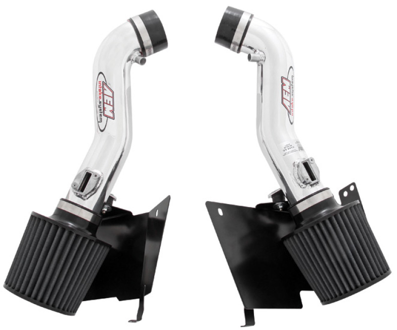 AEM 07 350z Polished Dual Inlet Cold Air Intakes w/ Heat Sheilds - 21-677P