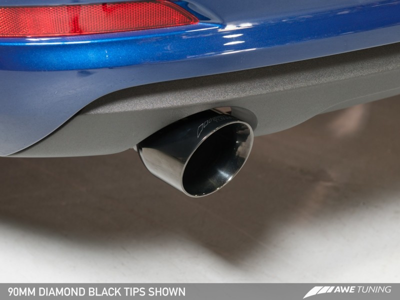AWE Tuning Audi 8V A3 Touring Edition Exhaust - Dual Outlet Diamond Black 90 mm Tips - 3015-32058