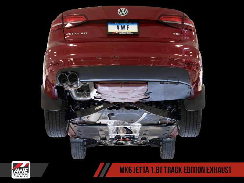 AWE Tuning Mk6 GLI 2.0T - Mk6 Jetta 1.8T Track Edition Exhaust - Diamond Black Tips - 3020-23028