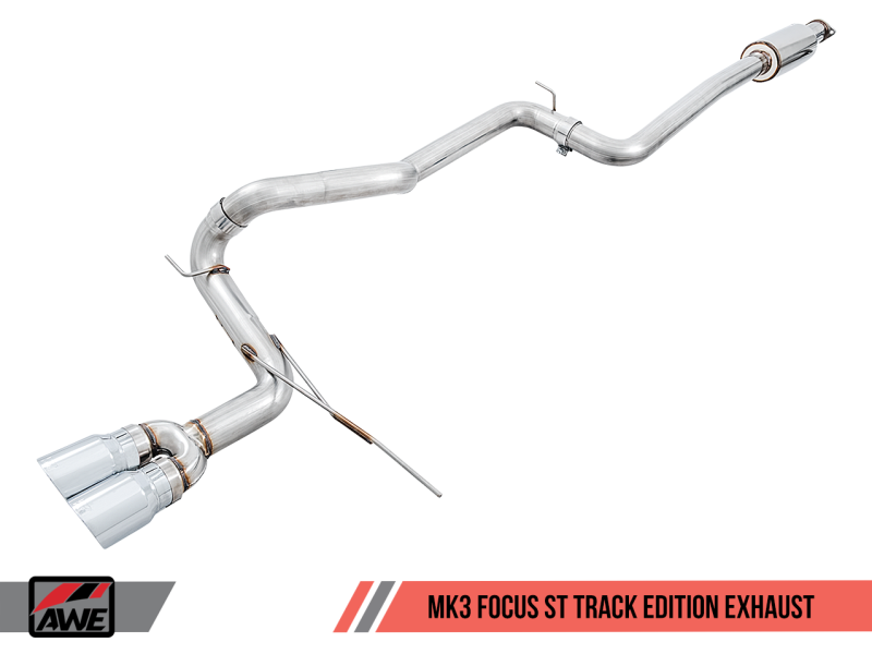 AWE Tuning Ford Focus ST Track Edition Cat-back Exhaust - Diamond BlackTips - 3020-33036
