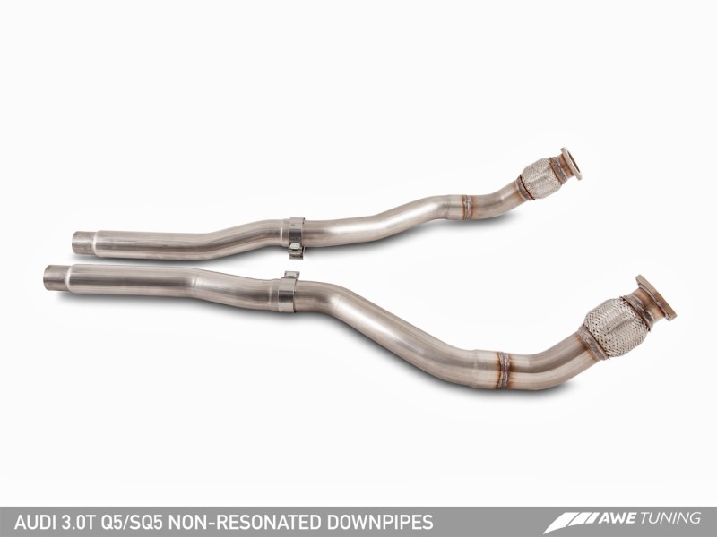 AWE Tuning Audi 8R 3.0T Non-Resonated Downpipes for Q5 / SQ5 - 3220-11016