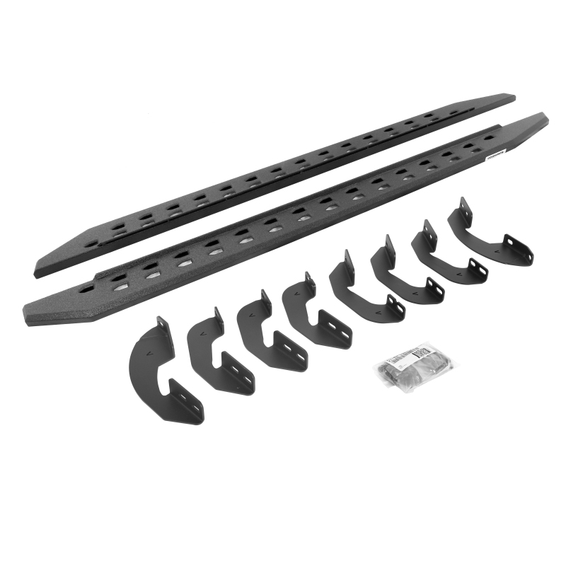 Go Rhino 2022 Toyota Tundra Crew Max RB20 Slim Running Board + Brackets - Bedliner Coating - 69443687ST