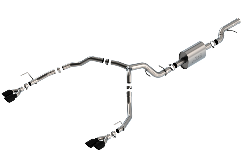 Borla 21-22 Chevrolet Tahoe 6.2L V8 2/4WD 4DR T-304 SS S-Type Cat-Back Exhaust w/ Black Chrome Tips - 140859BC