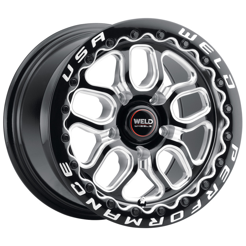 Weld Racing 15x10 Laguna Bead Lock 5x120 ET46 BS7.25 Gloss BLK MIL DIA 78.1 - S907B0022P46