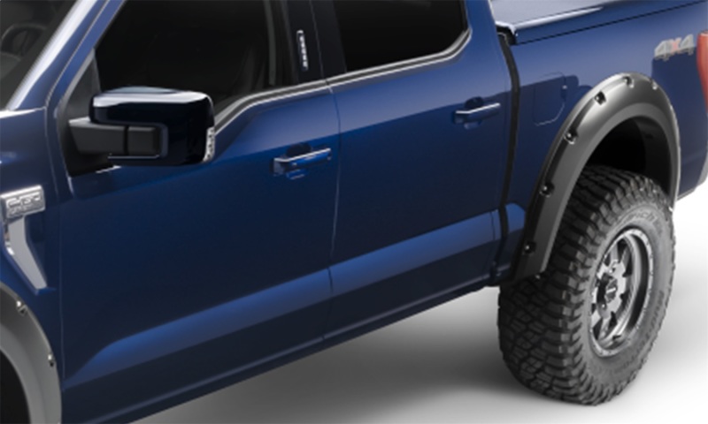 Bushwacker 21-22 Ford F-150 (Excl. Lightning) Pocket Style Fender Flares 2pc Rear - Black - 20134-02