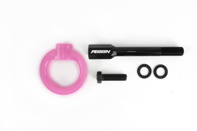 PERRIN 02-07 Subaru WRX/STI Tow Hook Kit (Front) - Hyper Pink - PSP-BDY-230HP
