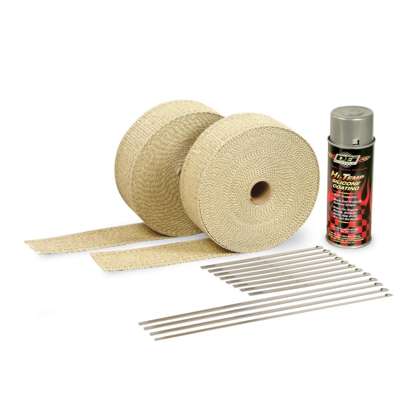 DEI Exhaust Wrap Kit - Tan Wrap & Aluminum HT Silicone Coating - 10112