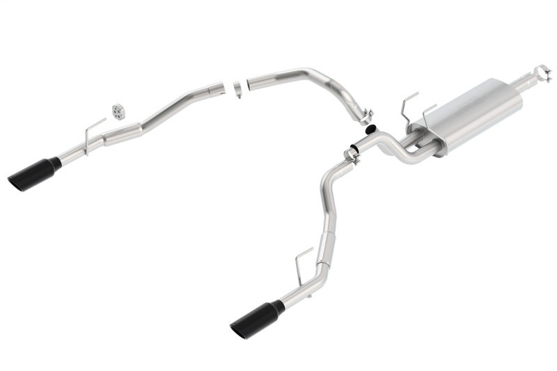 Borla 09-17 Dodge Ram 1500 5.7L V8 3in to Dual 2.5in Single Round Rolled Angle-Cut S-type Exhaust - 140308BC