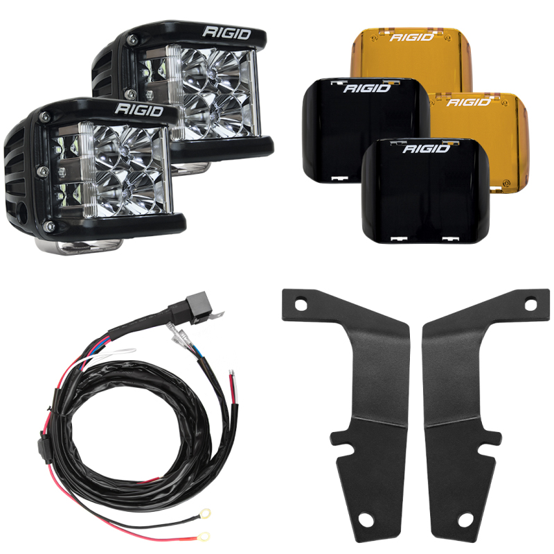 Rigid Industries 10-20 Toyota 4Runner A-Pillar Light Kit (Includes D-SS Flood) - 46703