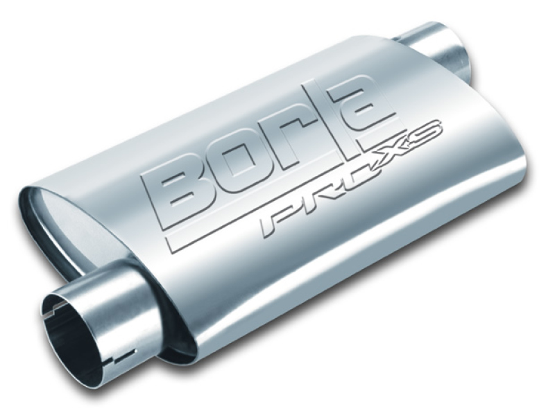 Borla Universal Pro-XS Muffler Oval 2.5in Inlet/Outlet Offset/Offset Notched Muffler - 400490