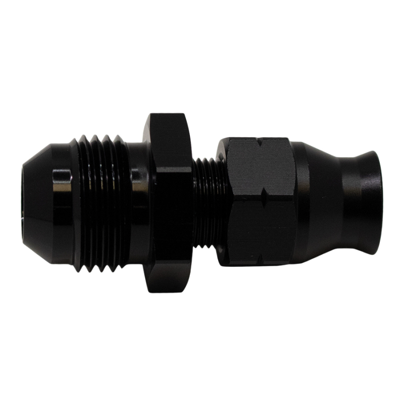 DeatschWerks 8AN Male Flare to 5/16in Hardline Compression Adapter - Anodized Matte Black - 6-02-0129-B