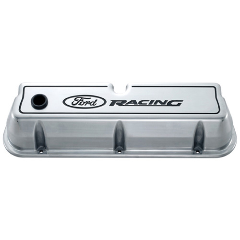 Ford Racing Logo Die-Cast Black Valve Covers Polished - 302-001