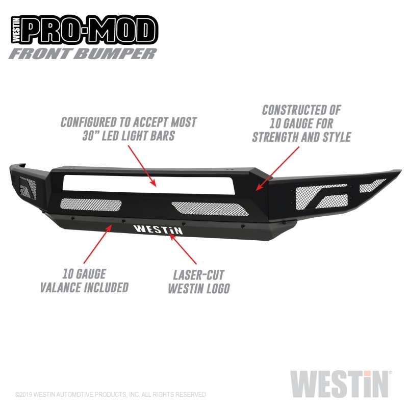 Westin 19-21 Chevrolet Silverado 1500 Pro-Mod Front Bumper - Tex. Blk - 58-41215