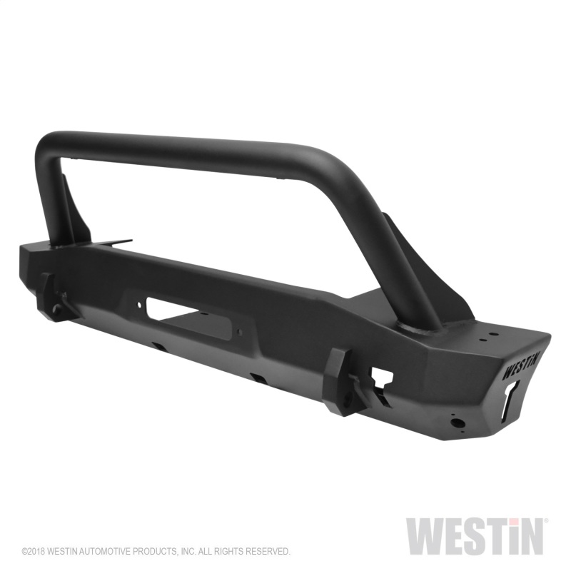 Westin 18-22 Jeep Wrangler JL / 20-22 Gladiator WJ2 Stubby Front Bumper w/Bull Bar - Tex. Blk - 59-80075