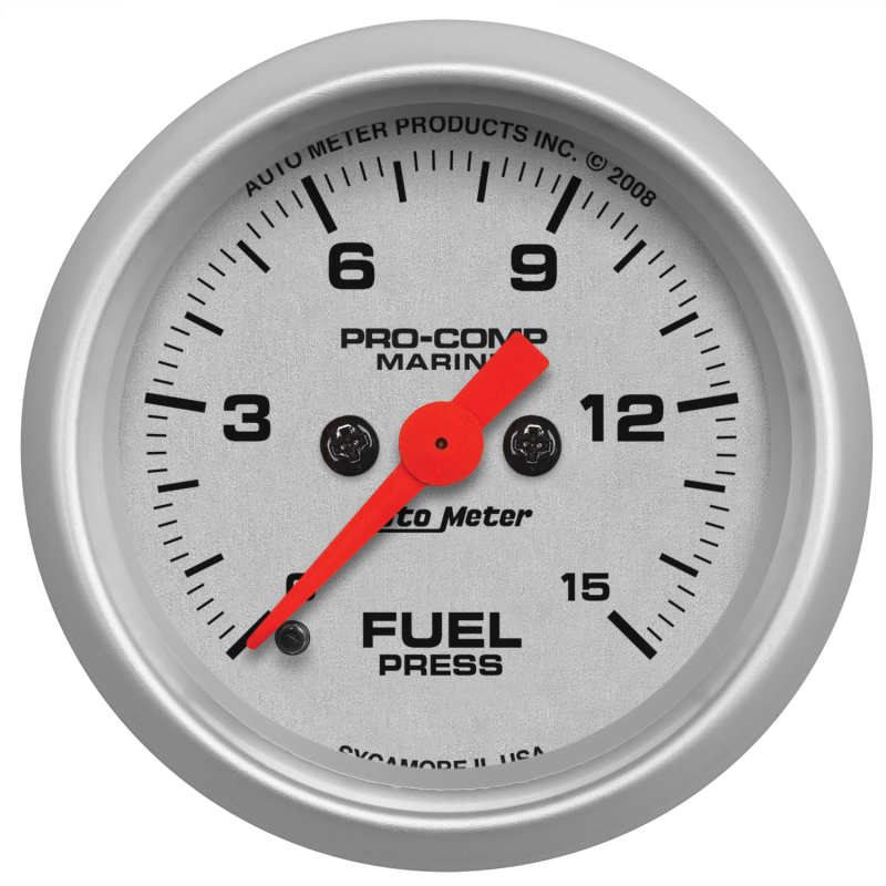 Autometer Marine 2-1/16in 15 PSI Digital Stepper Motor Fuel Pressure Gauge - 200848-33
