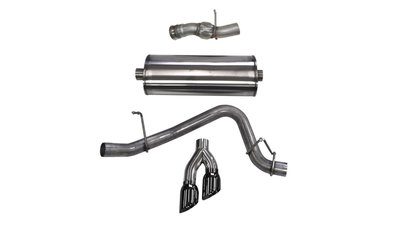 Corsa 15-16 GMC Yukon Denali 6.2L V8 Single Side Exit Cat-Back Exhaust w/ Polished Black Tips - 14826BLK